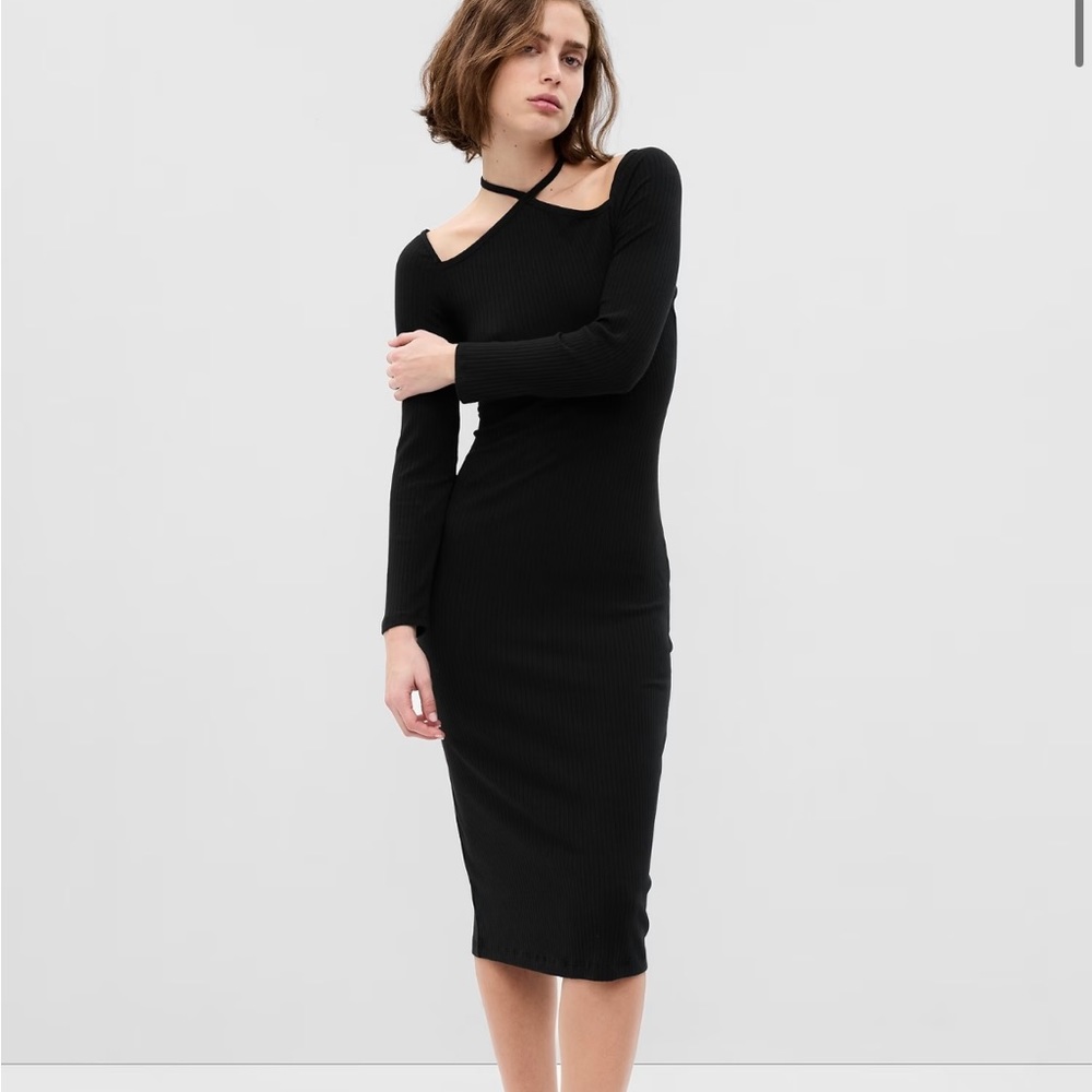 NWT’s GAP Tie-Neck Cutout Ribbed Midi Dress